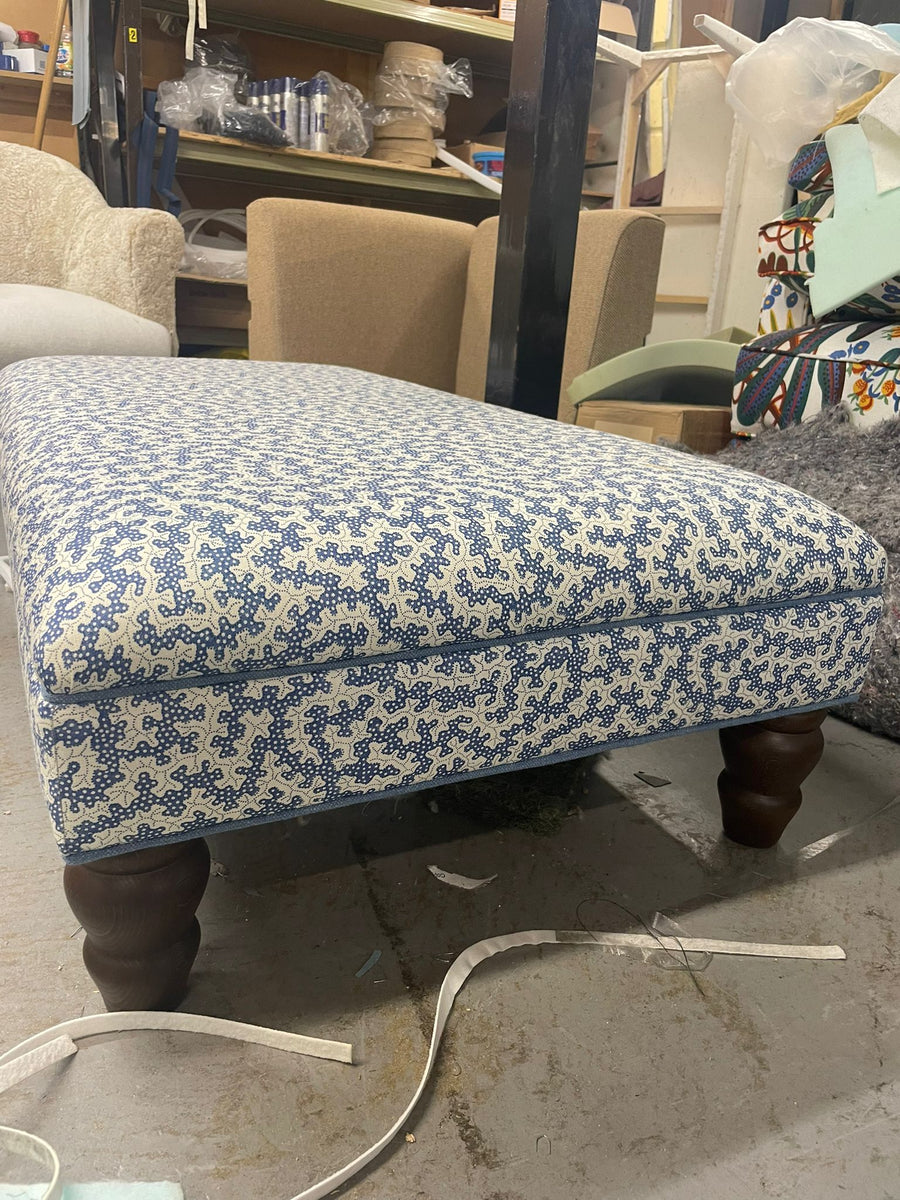 Bryher Classic Ottoman In Sanderson Truffle Indigo