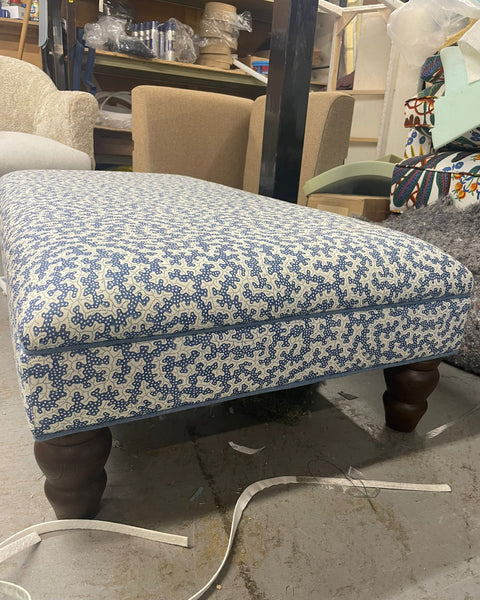 Bryher Classic Ottoman In Sanderson Truffle Indigo