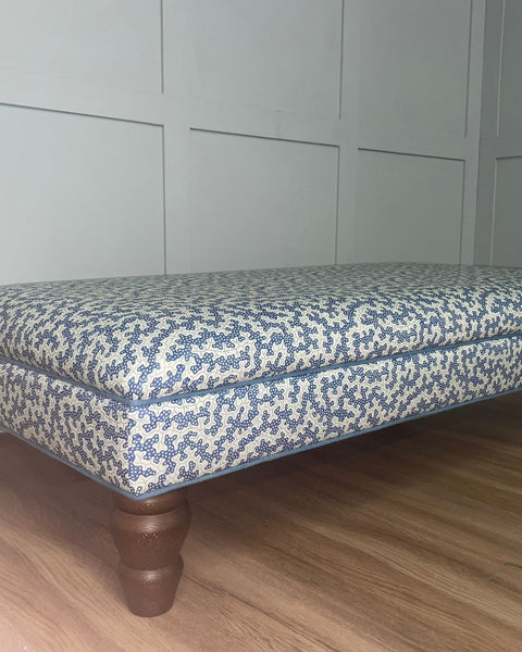 Bryher Classic Ottoman In Sanderson Truffle Indigo