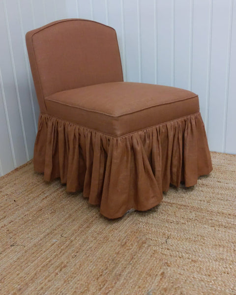 Millie Skirted Dressing Table Stool With Back