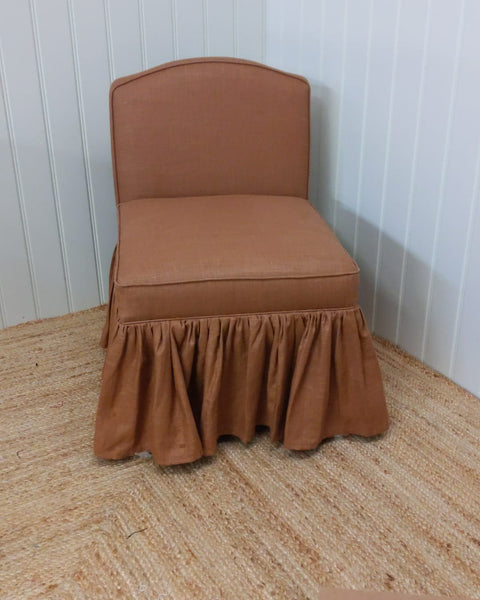 Millie Skirted Dressing Table Stool With Back