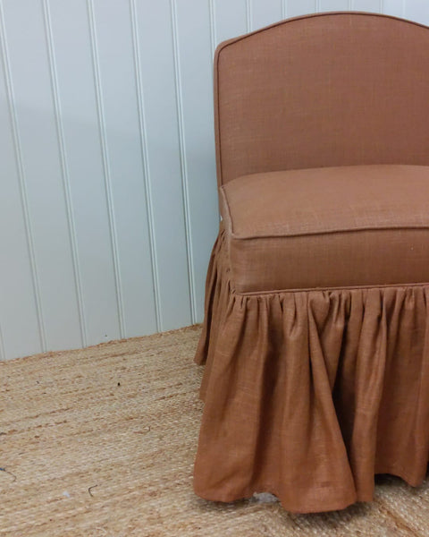 Millie Skirted Dressing Table Stool With Back