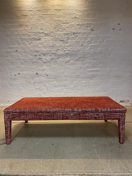 Honey Ottoman in Christopher Farr Dodoma in Red