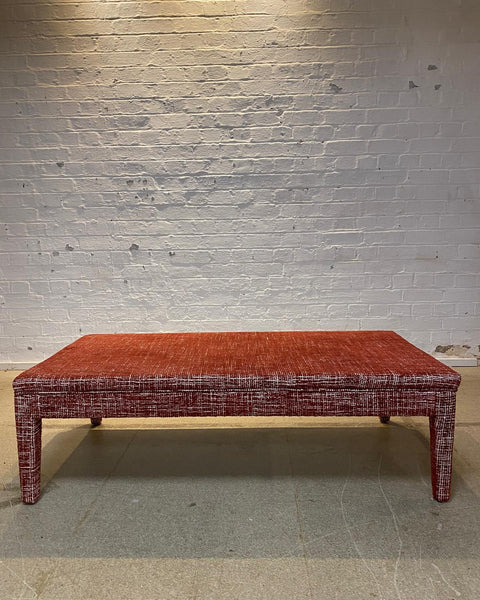 Honey Ottoman in Christopher Farr Dodoma in Red