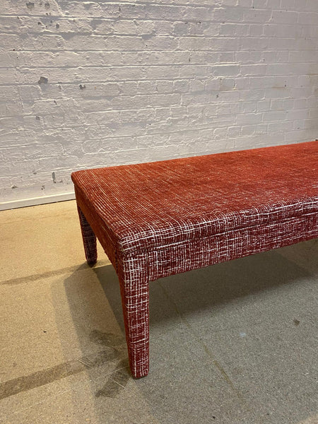 Honey Ottoman in Christopher Farr Dodoma in Red