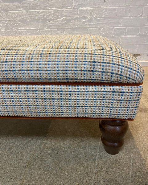 Bryher ottoman in Prestigious Textiles Rainier in Sapphire