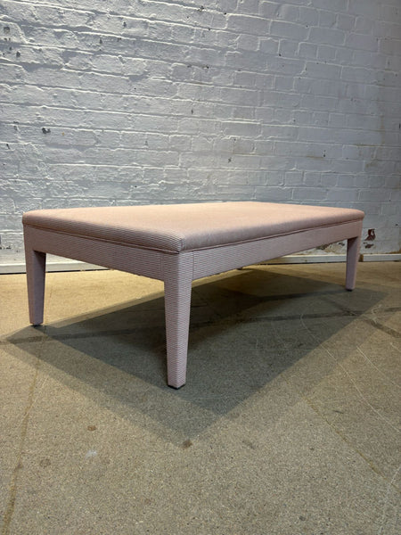 Howe Humbug ticking in red - Honey ottoman