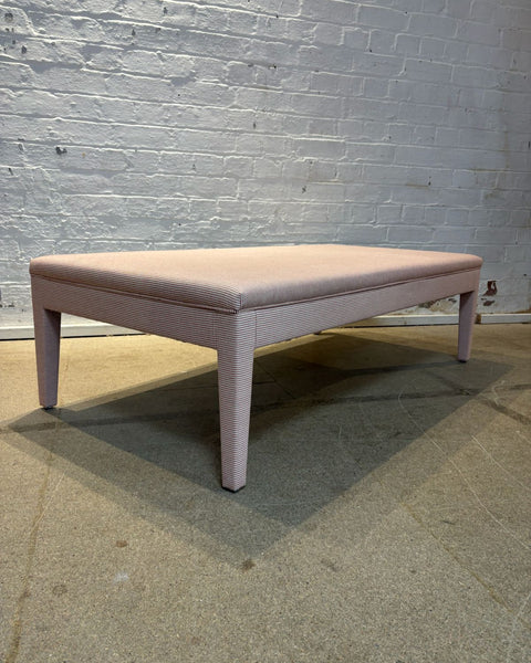 Howe Humbug ticking in red - Honey ottoman