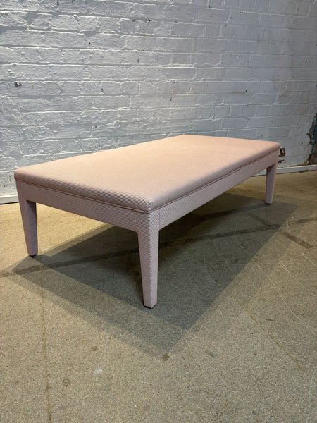 Howe Humbug ticking in red - Honey ottoman