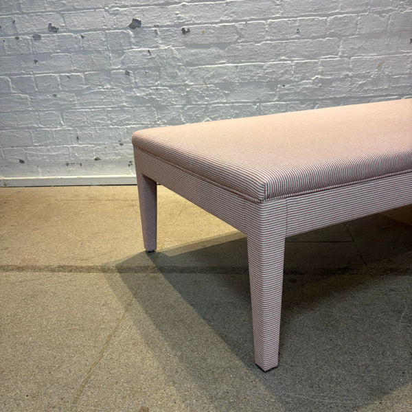 Howe Humbug ticking in red - Honey ottoman