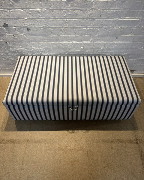 Nora storage Ottoman in Ian mankin blazer stripe