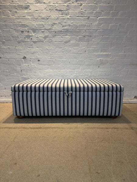 Nora storage Ottoman in Ian mankin blazer stripe