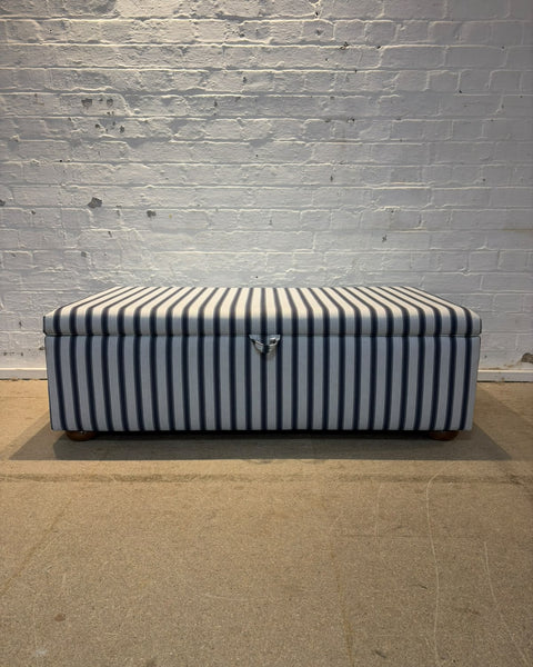 Nora storage Ottoman in Ian mankin blazer stripe