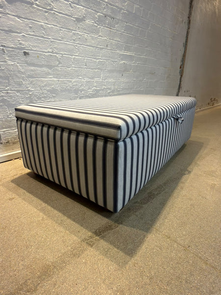 Nora storage Ottoman in Ian mankin blazer stripe