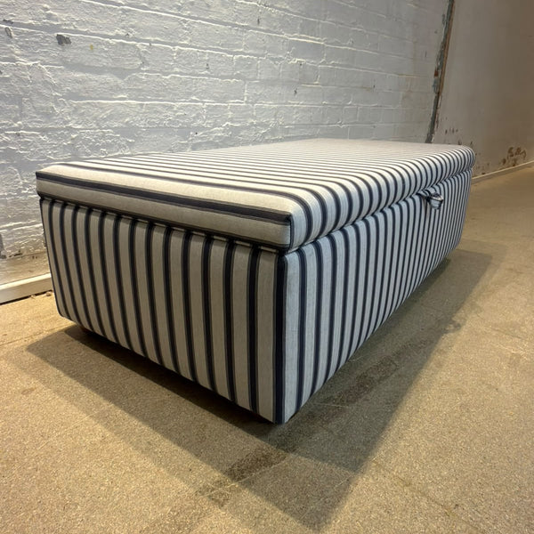 Nora storage Ottoman in Ian mankin blazer stripe