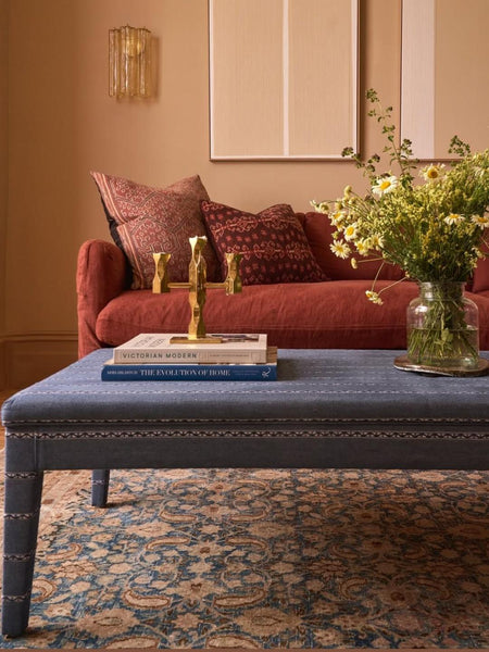 Bespoke Honey Upholstered Coffee Table Ottoman
