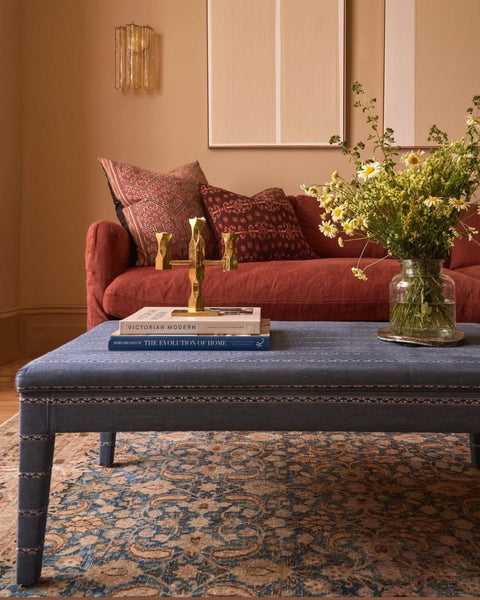Bespoke Honey Upholstered Coffee Table Ottoman