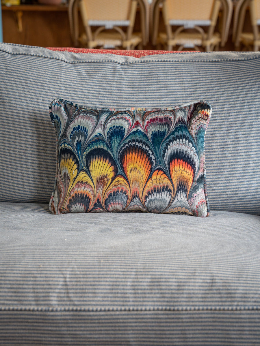 Beata Heuman Marbleized Lumbar Cushion - The House Upstairs