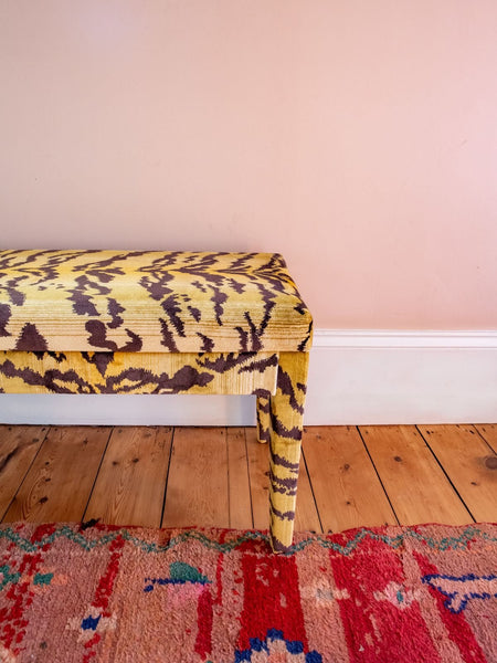 Bespoke Aria Bench in Nobilis Tiger Velvet - The House Upstairs