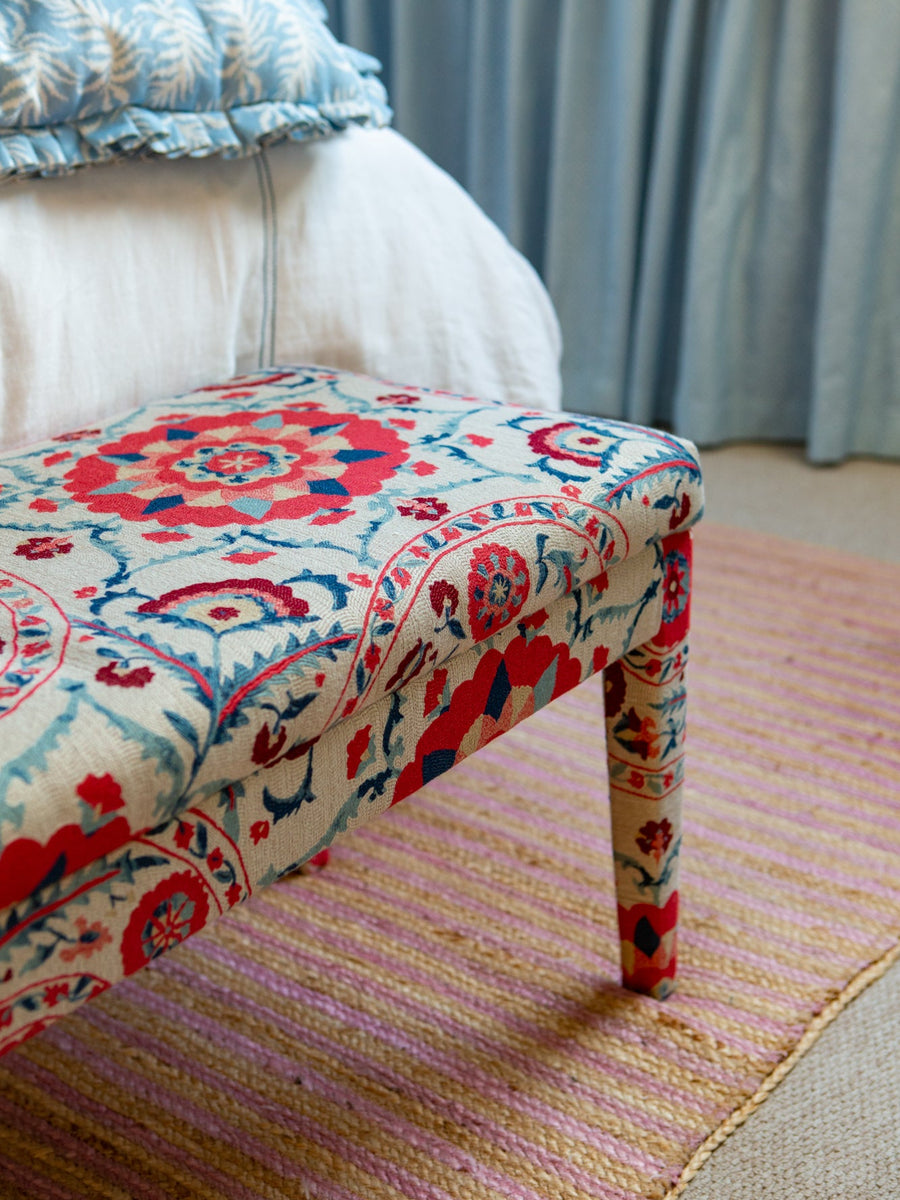 Bespoke Aria Bench in Sanderson Anthos Fabric - The House Upstairs