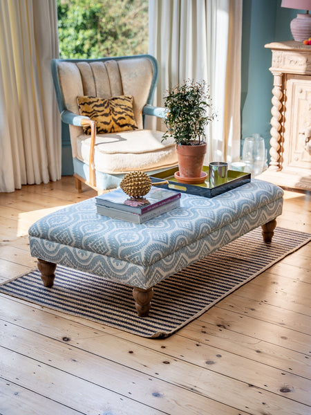 Bespoke Bryher Ottoman Footstool In Any Fabric - The House Upstairs