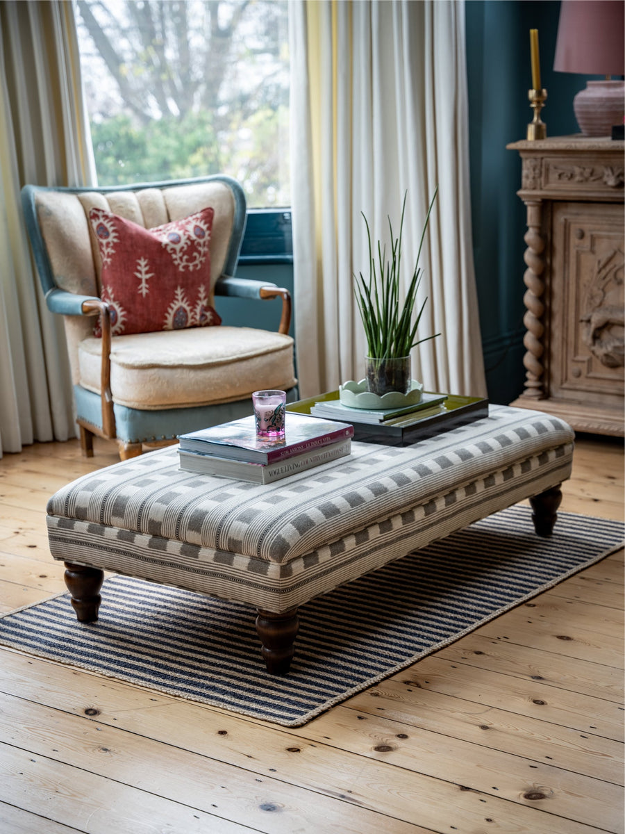 Bespoke Bryher Ottoman Footstool In Any Fabric - The House Upstairs