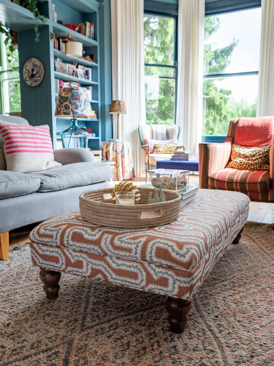 Bespoke Bryher Ottoman Footstool In Any Fabric - The House Upstairs