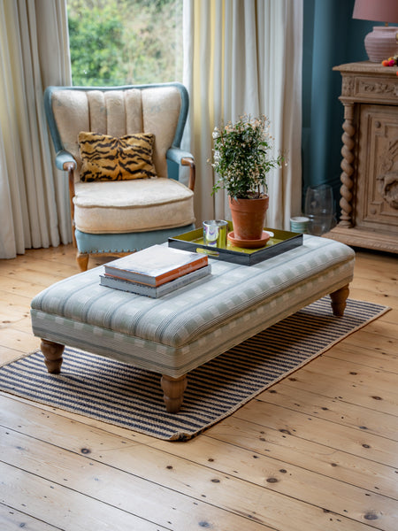 Available Now | Bryher Classic Ottoman In  Lost & Found Pale Blue