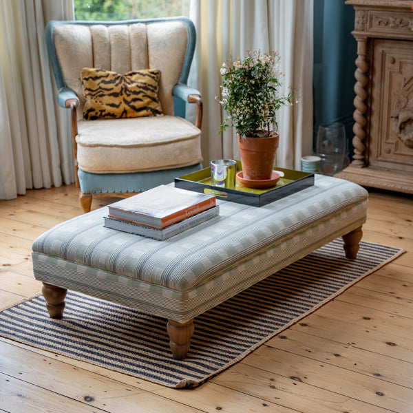 Available Now | Bryher Classic Ottoman In  Lost & Found Pale Blue