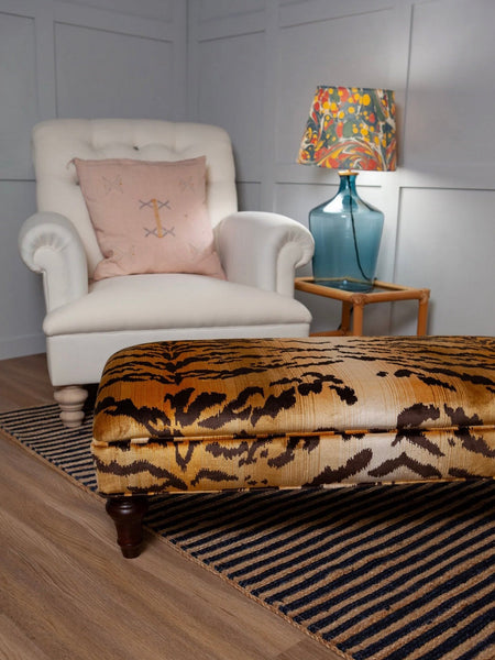 Bespoke Bryher Ottoman Footstool In Any Fabric - The House Upstairs