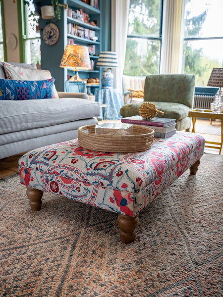 Bespoke Bryher Ottoman Footstool In Any Fabric - The House Upstairs