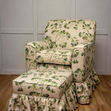 Bespoke Elle Armchair & Footstool In Your Choice of Fabric - The House Upstairs