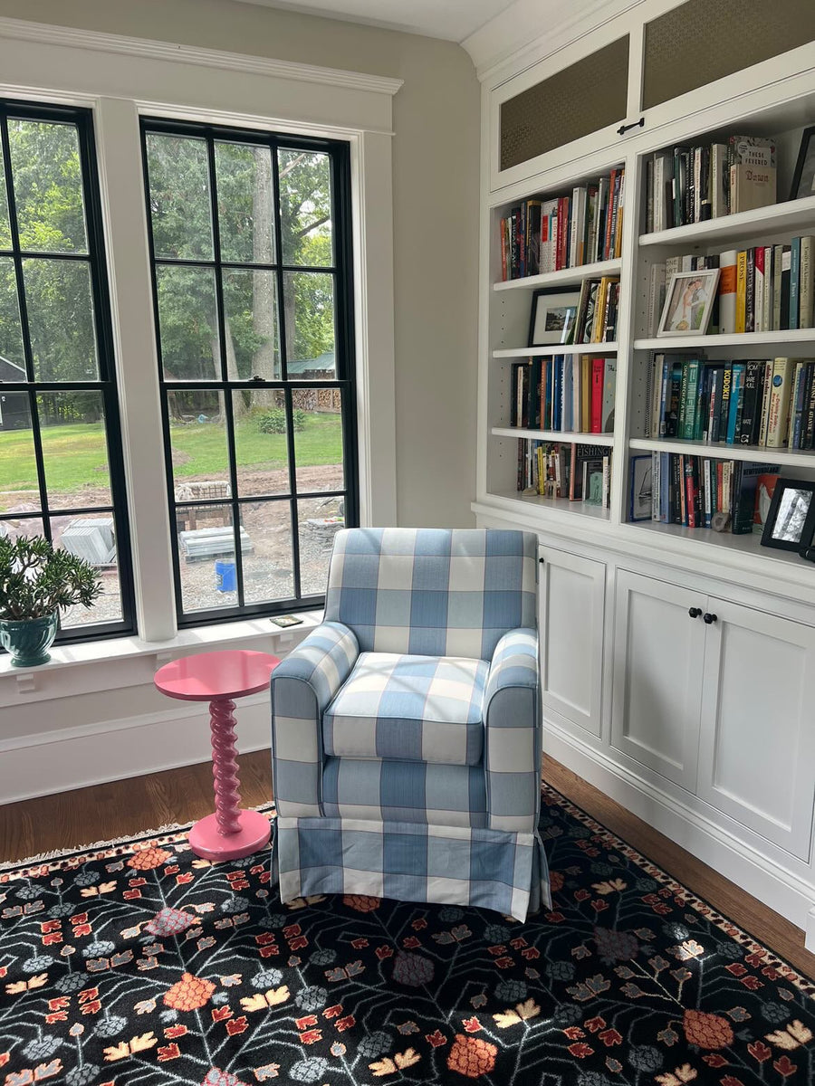 Bespoke Elle Armchair & Footstool In Your Choice of Fabric - The House Upstairs