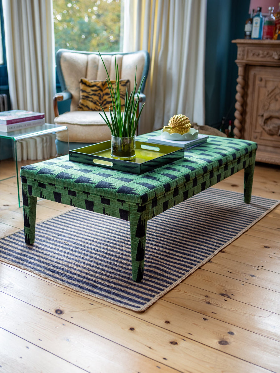 Bespoke Honey Upholstered Coffee Table Ottoman In Any Fabric - The House Upstairs