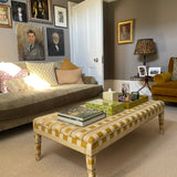 Bespoke Honey Upholstered Coffee Table Ottoman In Any Fabric - The House Upstairs