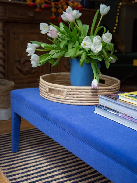 Bespoke Honey Upholstered Coffee Table Ottoman In Any Fabric - The House Upstairs