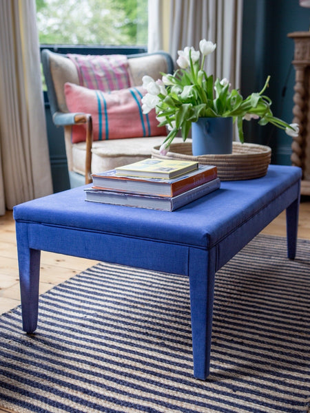 Bespoke Honey Upholstered Coffee Table Ottoman In Any Fabric - The House Upstairs