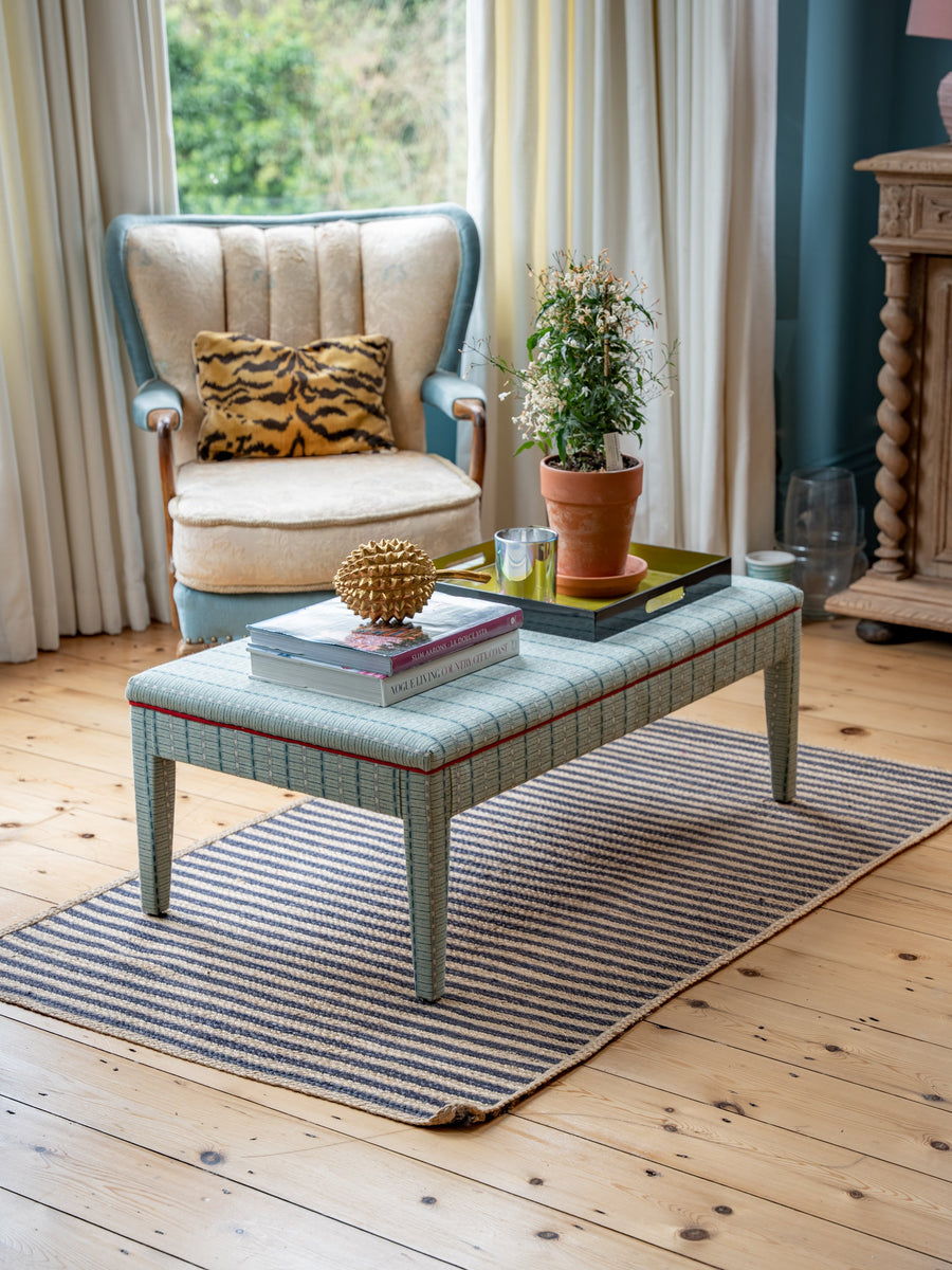 Bespoke Honey Upholstered Coffee Table Ottoman In Any Fabric - The House Upstairs