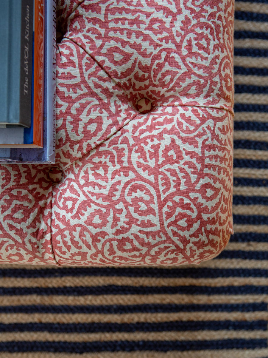 Bespoke Katy Buttoned Ottoman Footstool In Any Fabric - The House Upstairs