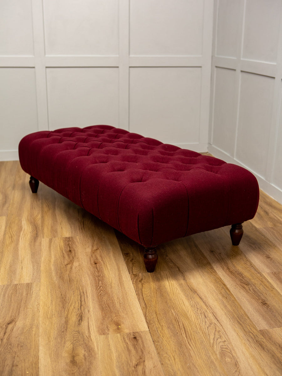 Bespoke Katy Buttoned Ottoman Footstool In Any Fabric - The House Upstairs