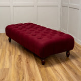 Bespoke Katy Buttoned Ottoman Footstool In Any Fabric - The House Upstairs