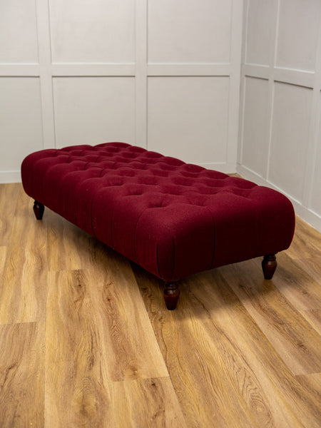 Bespoke Katy Buttoned Ottoman Footstool In Any Fabric - The House Upstairs