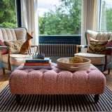 Bespoke Katy Buttoned Ottoman Footstool In Any Fabric - The House Upstairs