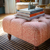 Bespoke Katy Buttoned Ottoman Footstool In Any Fabric - The House Upstairs