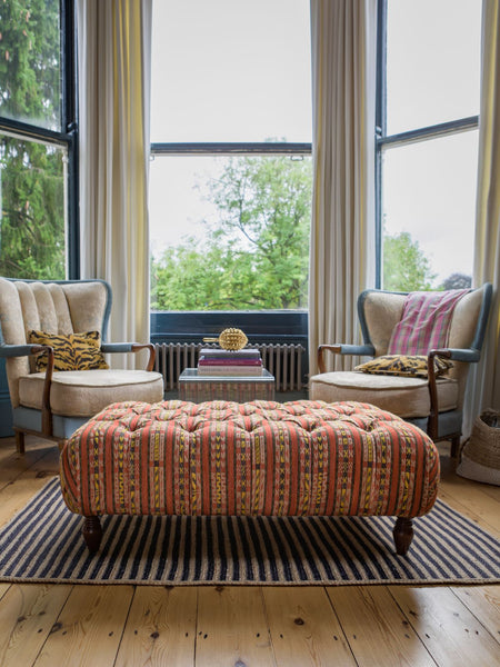 Bespoke Katy Ottoman In Christopher Farr Hotline - The House Upstairs