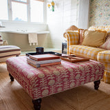 Bespoke Liana Square Ottoman In Any Fabric - The House Upstairs