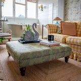 Bespoke Liana Square Ottoman In Any Fabric - The House Upstairs