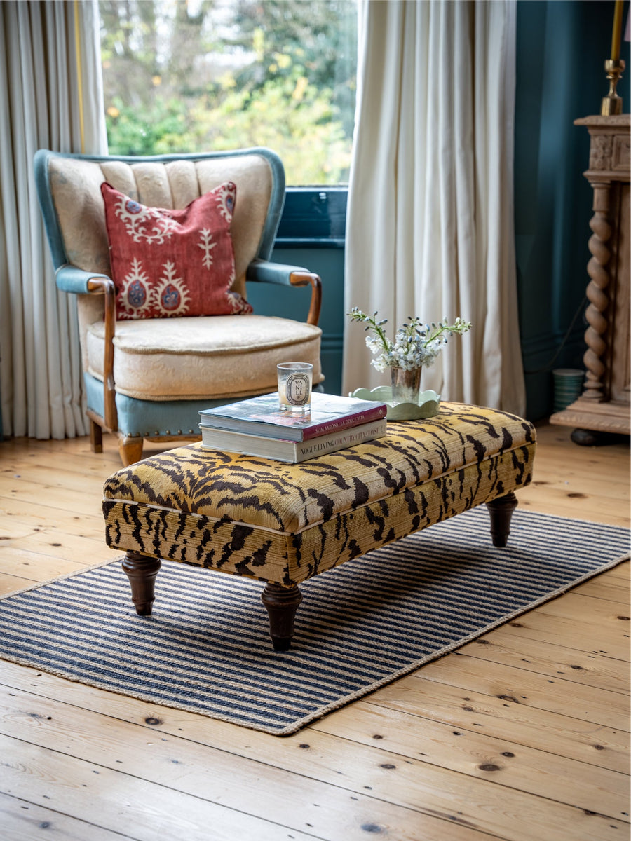 Bespoke Mini Madeleine Ottoman For Small Spaces - The House Upstairs