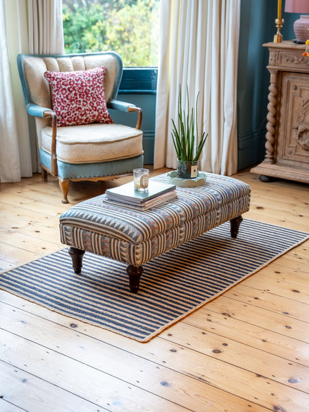 Bespoke Mini Madeleine Ottoman For Small Spaces - The House Upstairs