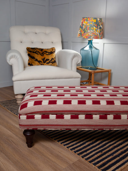 Bespoke Mini Madeleine Ottoman For Small Spaces - The House Upstairs